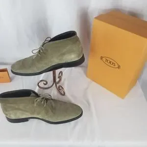 Tod\'s Polacco Gomma RQ Chukka Lace Up Boots 12 M Taupe Tod main image 4